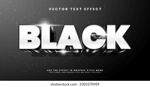 Iron black editable text style effect. Vector text effect with glowing luxury concept.