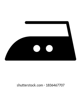 Iron black flat icon isolated on white background. Medium temperature level symbol. Machine vector illustration