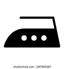 Iron black flat icon isolated on white background. High temperature level symbol. Machine vector illustration .