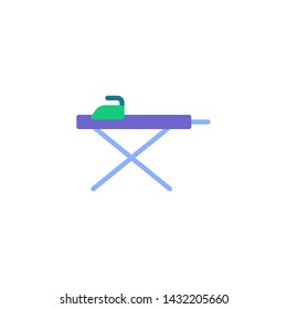 Iron board flat icon, vector sign, Ironing board and iron colorful pictogram isolated on white. Symbol, logo illustration. Flat style design