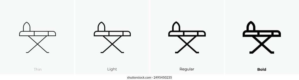 iron board icon. Thin, Light Regular And Bold style design isolated on white background