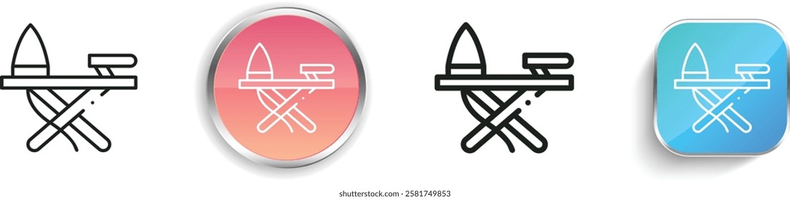 iron board icon. Thin Linear, Regular and Button Style Design Isolated On White Background