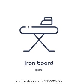 iron board icon from tools and utensils outline collection. Thin line iron board icon isolated on white background.