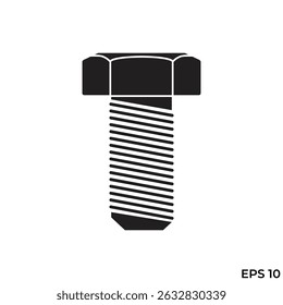 iron bolt flat icon vector