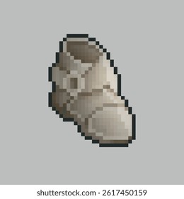 Iron boot in pixel art style with isolated background