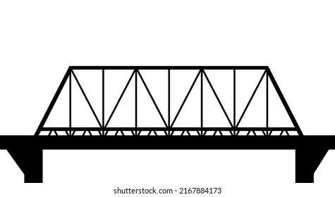 Iron Bridge silhouette. Transport road construction. Isolated on white background. Vector