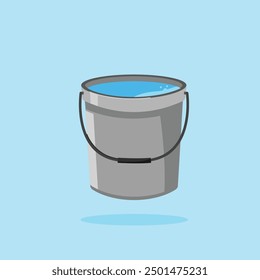 iron bucket icon filled with water. illustration of household equipment for washing. suitable for poster use and web icon
