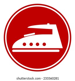 Iron button on white background. Vector illustration.