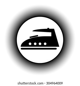 Iron button on white background. Vector illustration.