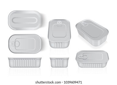 iron can for fish mock up vector template
