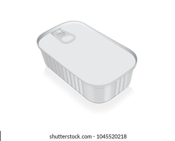 iron can for fish mock up vector template