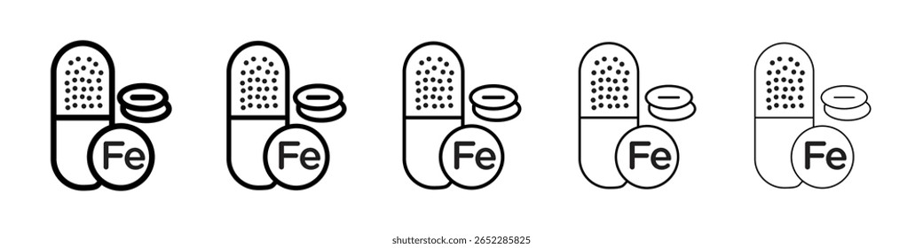 Icono de cápsula de hierro lleno concepto de signo plano para el Diseño web.