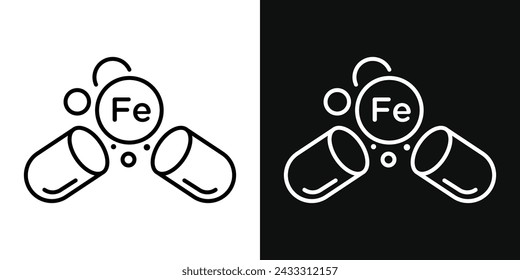 Iron Capsule Icon Set. Vector Illustration