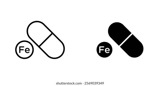 Iron capsule icons vector graphic pack
