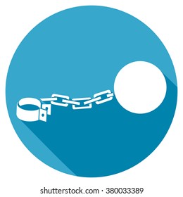 Iron Chain With Shackle Flat Icon 