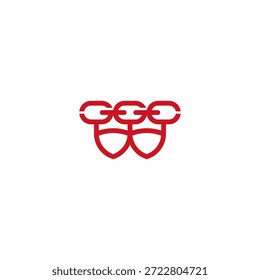 Idea de logotipo de escudos de cadena de hierro.