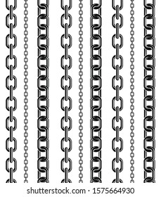 iron chains black white vector pattern