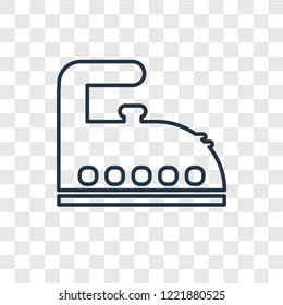 Iron cleanin concept vector linear icon isolated on transparent background, Iron cleanin concept transparency concept in outline style