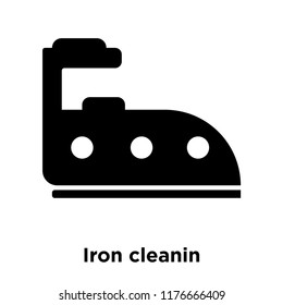 Iron cleanin icon vector isolated on white background, logo concept of Iron cleanin sign on transparent background, filled black symbol