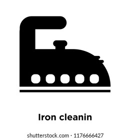 Iron cleanin icon vector isolated on white background, logo concept of Iron cleanin sign on transparent background, filled black symbol