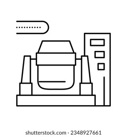 iron or coal processing plants line icon vector. iron or coal processing plants sign. isolated contour symbol black illustration