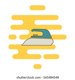 Iron color thin line icon. Cloud background