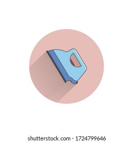 iron colorful flat icon with long shadow. cloth iron flat icon
