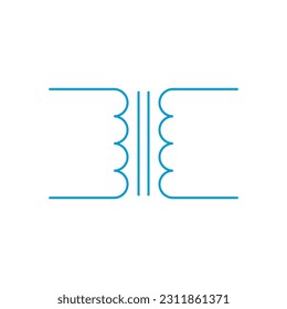 Iron core transformer symbol. Physics resources for teachers and students.