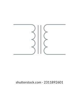 Iron core transformer symbol. Physics resources for teachers and students.