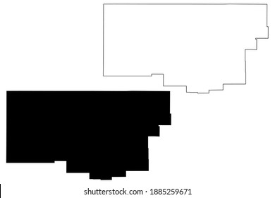 Condado de Iron, Estado de Utah (Condado de los Estados Unidos, Estados Unidos de América, Estados Unidos, EE.UU., EE.UU.) mapa ilustrativo vectorial, dibujo garabato Mapa de hierro