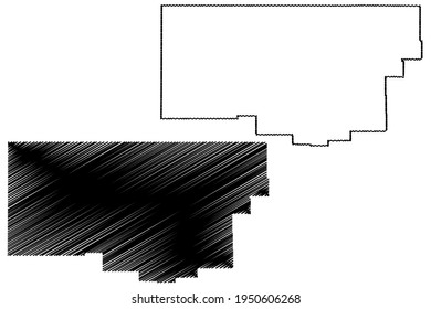 Iron County, State of Utah (U.S. county, United States of America) map vector illustration, scribble sketch Iron map