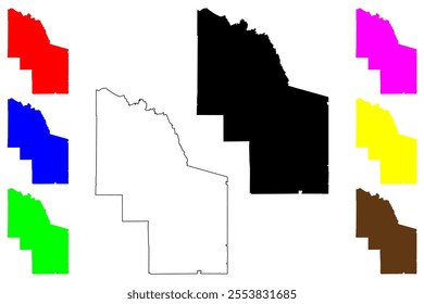 Iron County, State of Wisconsin (U.S. county, United States of America, US) map vector illustration, scribble sketch Iron map