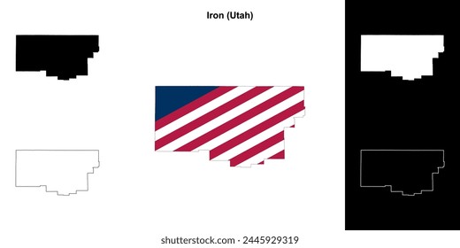 Iron County (Utah) outline map set