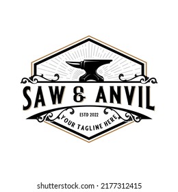 iron craft logo design with transparent background. runway concept in vintage style