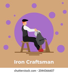 iron craftsman vector icon  illustration 