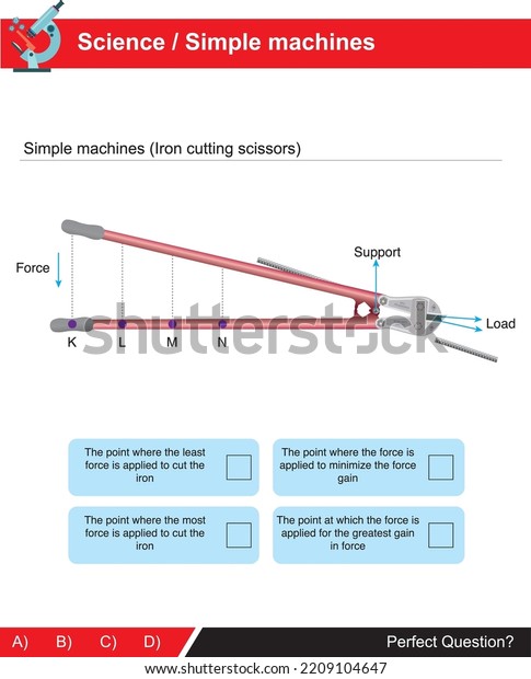 Iron Cutting Scissors Subject Simple Machines Stock Vector (Royalty ...