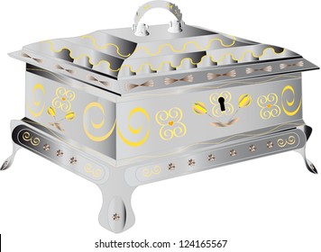 Iron, decorated chests for storing valuables here in the distant past