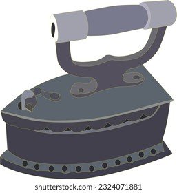 
El hierro es un dispositivo que se utiliza para eliminar las arrugas de la ropa utilizando el calor. La base inferior es metal liso, el triángulo superior tiene un asa.