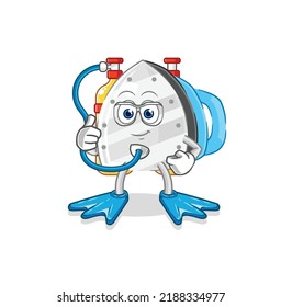 the iron diver cartoon. cartoon mascot vector