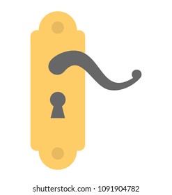 
A iron door handle with lock
