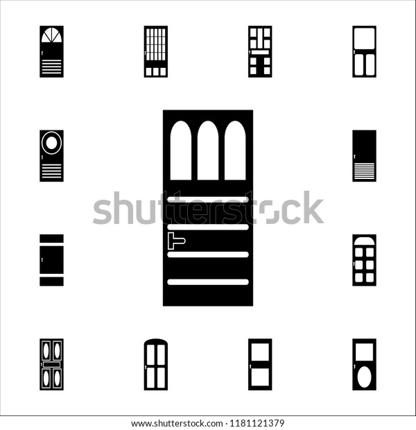 Iron Door Icon Doors Icons Universal Stock Vector Royalty Free