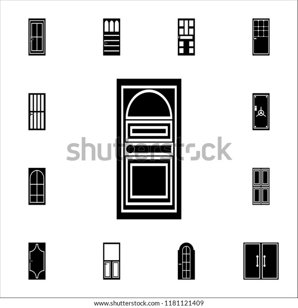 Iron Door Icon Doors Icons Universal Interiors Stock Image