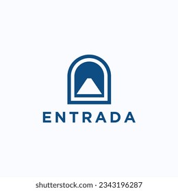 diseño del logotipo de la puerta de hierro ilustración de la silueta vectorial