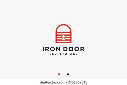 Ilustración de silueta de Vector de diseño de logotipo de puerta de hierro