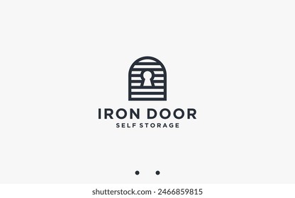 iron door logo design vector silhouette illustration