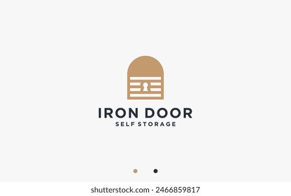 Ilustración de silueta de Vector de diseño de logotipo de puerta de hierro