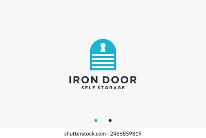iron door logo design vector silhouette illustration