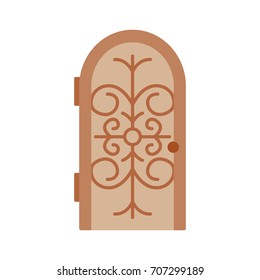 Iron door with patterns