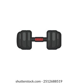 iron dumbbell in outline flat vector design.