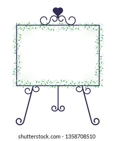 Iron easel and ivy decoration  -  Horizontal type